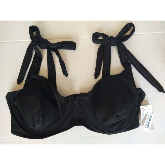 NWT Old Navy Underwire Bikini Top 3X UPF40 black adjustable beach pool vacation - Picture 1 of 12